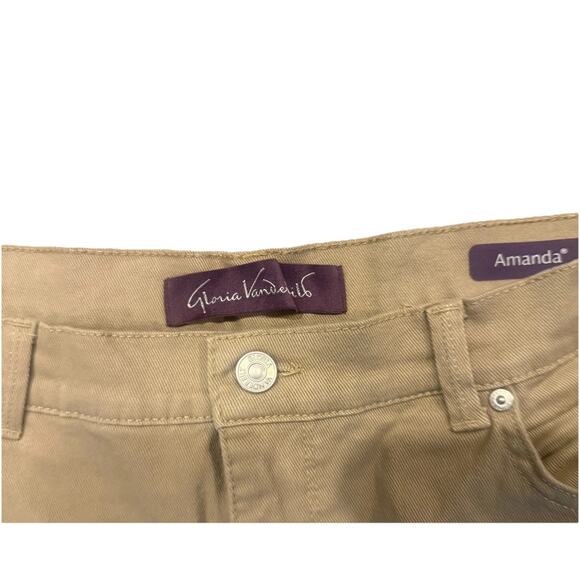 Gloria Vanderbilt Jeans Womens Size 14P Beige Straight Leg Flat Front Pockets - Picture 2 of 9